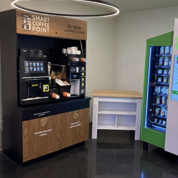 Smart Coffee Point automated bean to cup espresso vending machine in office lounge